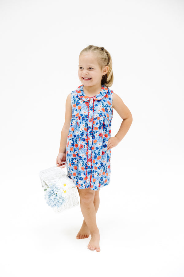 Poppy Days Pan Collar W/ Ric Rac Trim Dress