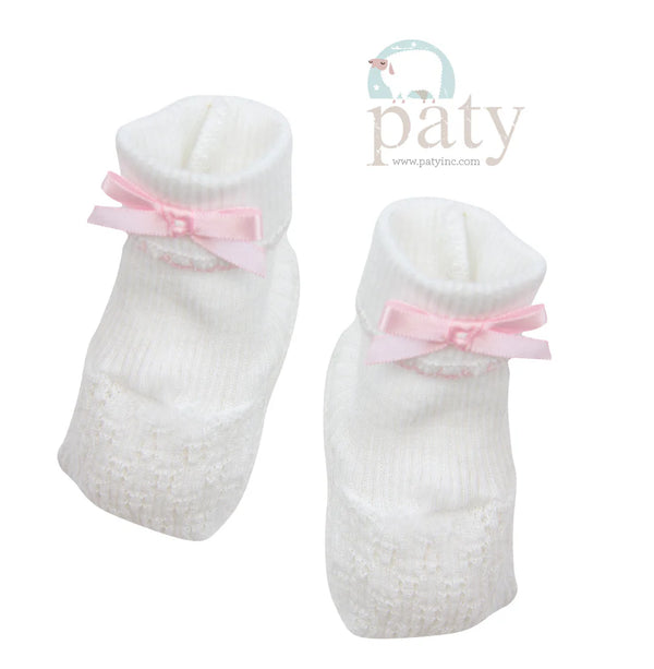 Booties W/ Bow- Pink