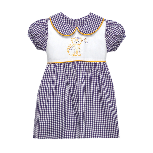 Tiger W/ Flag Purple & Gold Dress
