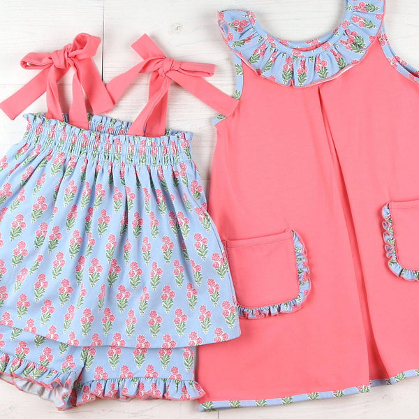 Coral Bouquet Short Set