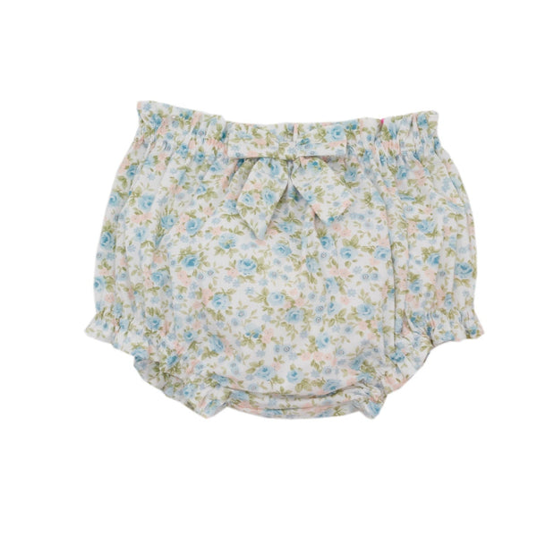 Floral Knit Diaper Set- Lt. Blue