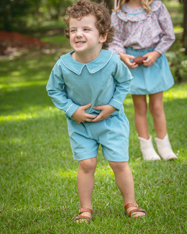 John Heirloom Blue Short Set
