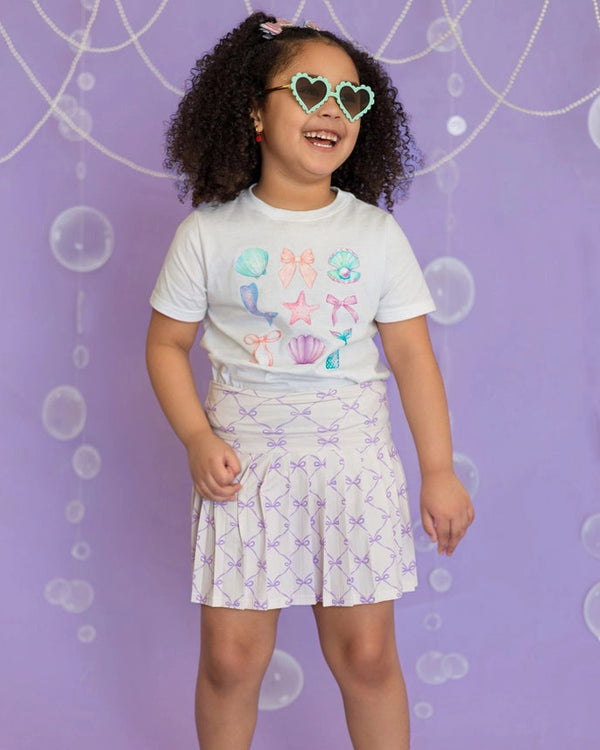 Lavender Bow Trellis Athletic Skort
