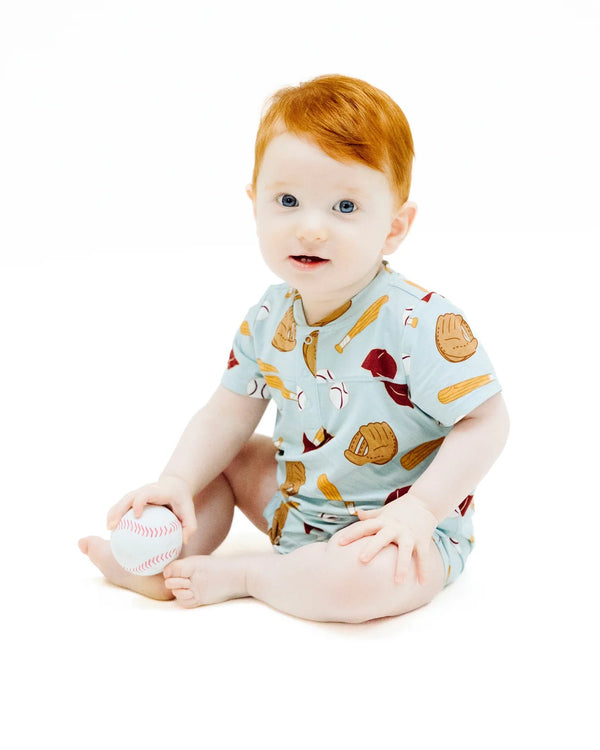 Baseball Henley Shortall- Slate Blue