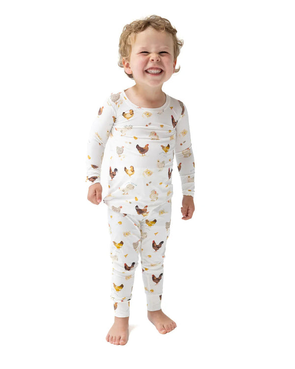 Collector Chickens L/S Loungewear Set- White