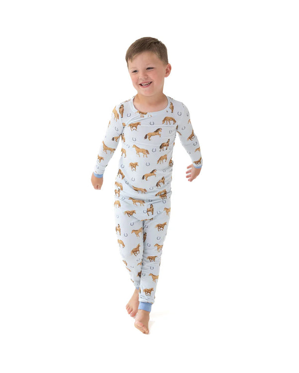 Horses L/S Loungewear Set- Endless Sky Blue