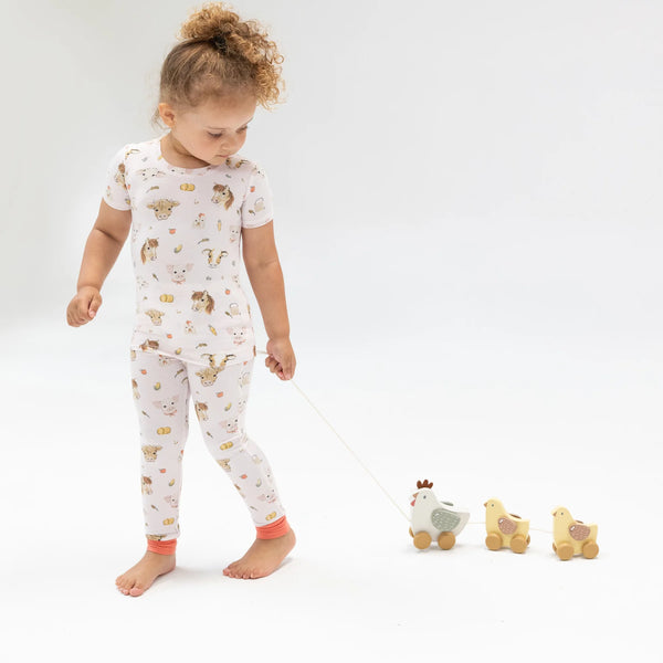 Vintage Animals Faces Loungewear Set- Pink