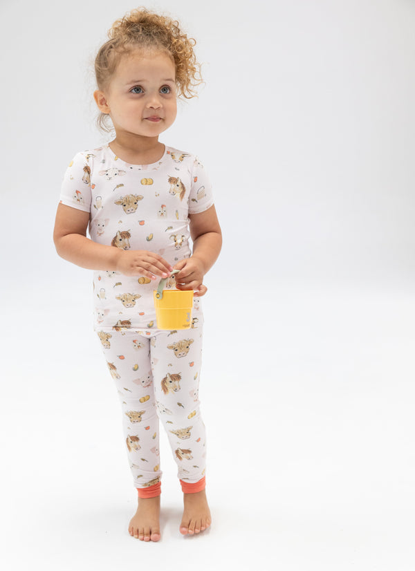Vintage Animals Faces Loungewear Set- Pink