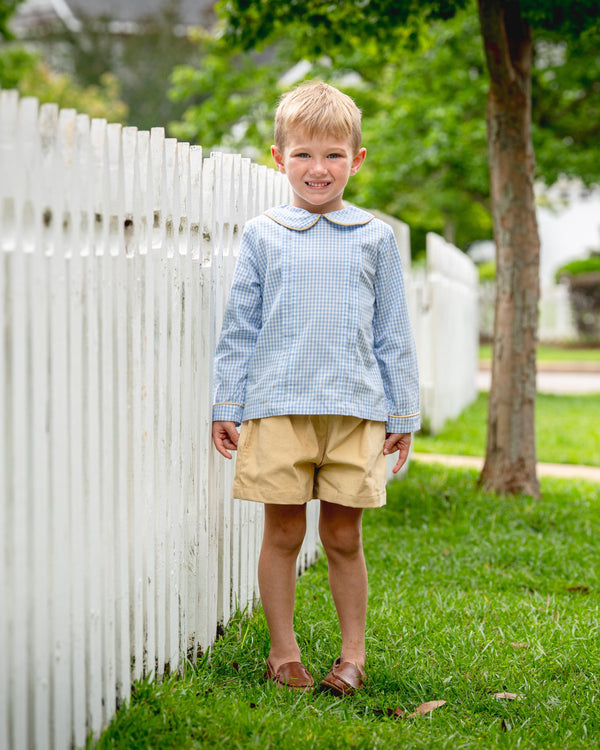 Timothy Tan & Blue Check Short Set