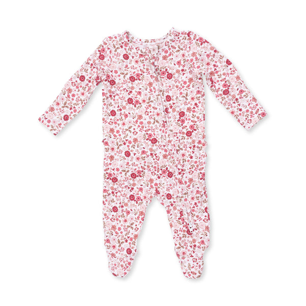 Serene Floral 2 Way Ruffle Zipper Footie