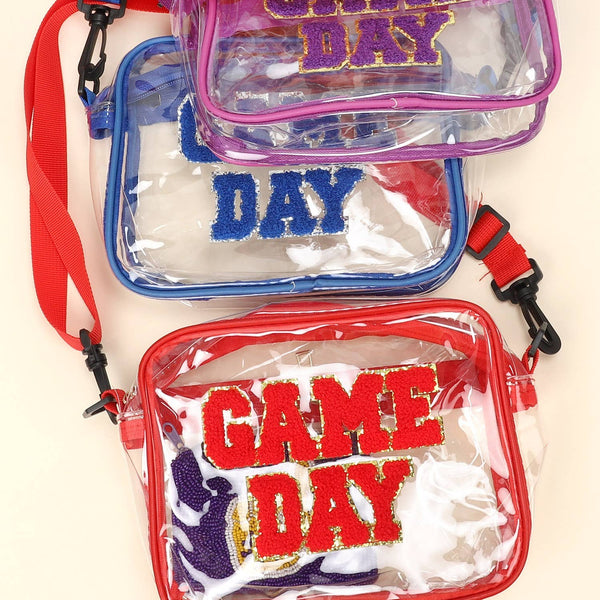 Game Day Clear Transparent Crossbody Bag : Blue