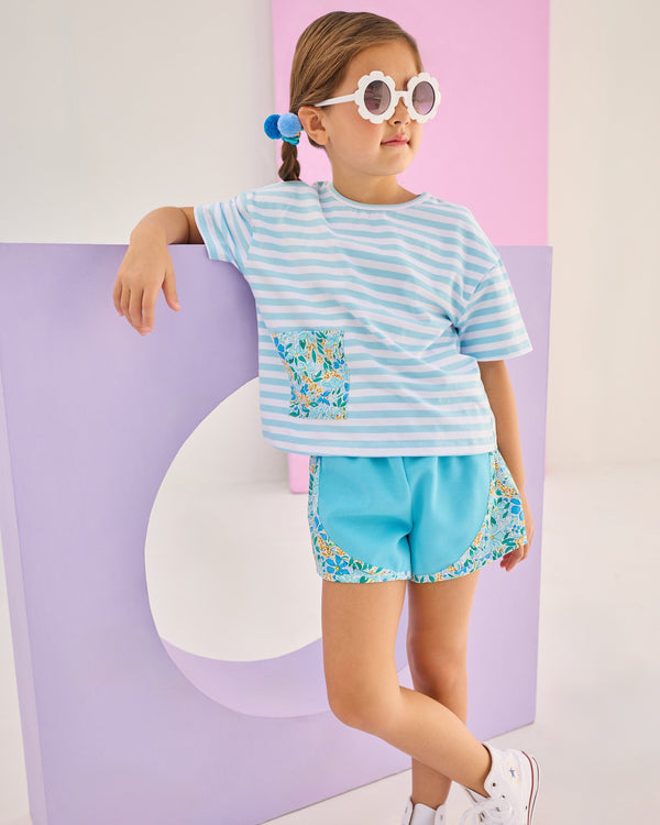 Track Shorts- Frangipani Blue