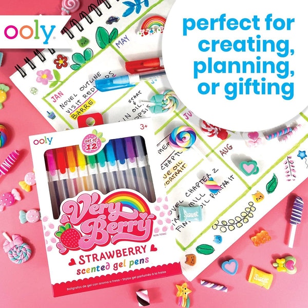 Very Berry Strawberry Scented Gel Pens- Set of 12