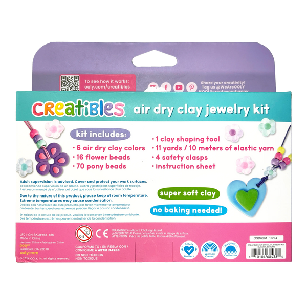 Creatibles Air Dry Clay Jewelry Kit- Blissful Blooms