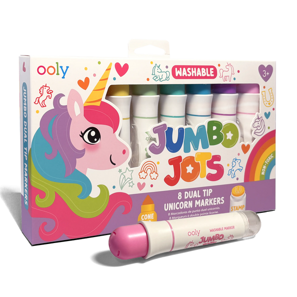Jumbo Jots Dual Tip Unicorn Markers- Set of 8