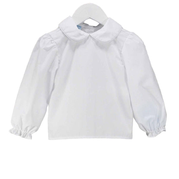 Peter Pan Collar LS Shirt- White