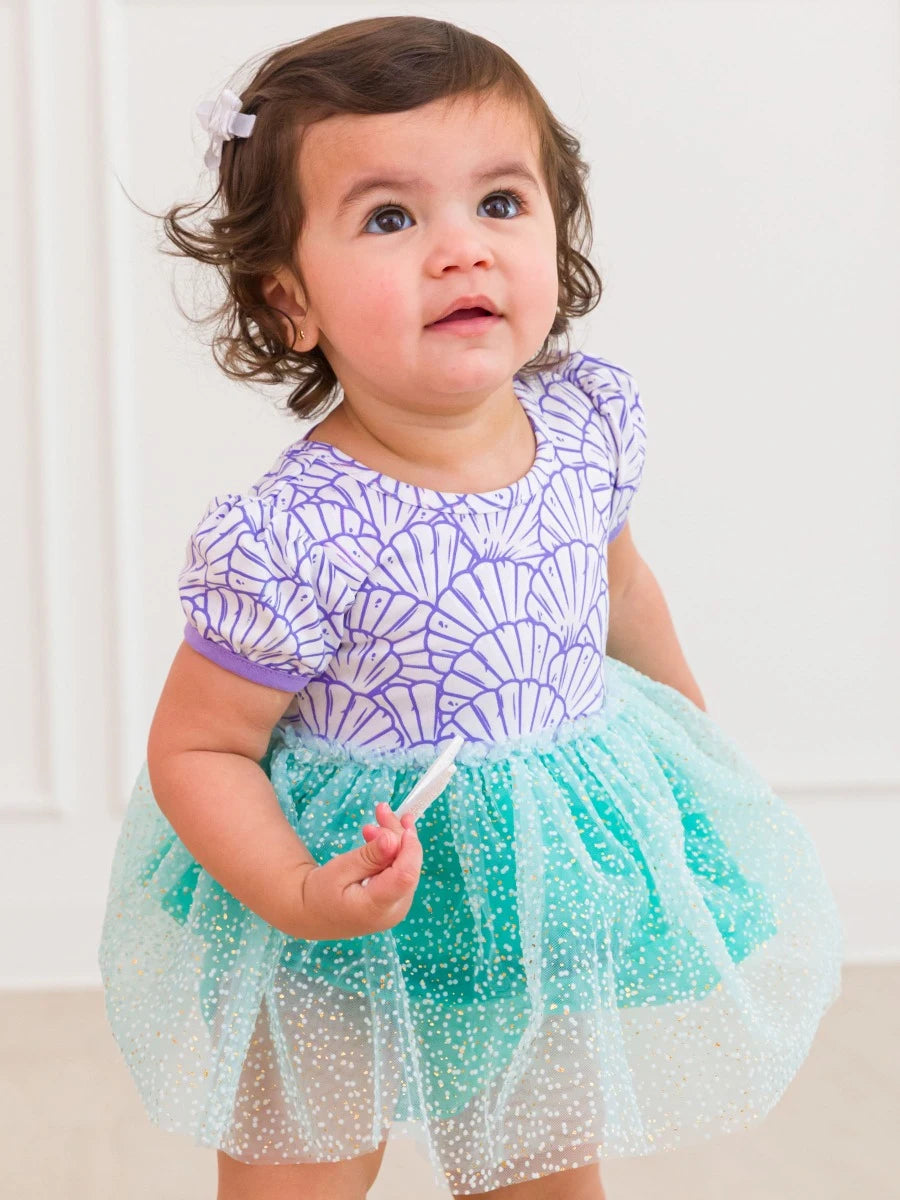 Princess Bow Twirl Romper- Magical Mermaid 3-6 Months Princess Bow Twirl Romper- Magical Mermaid 3-6 Months