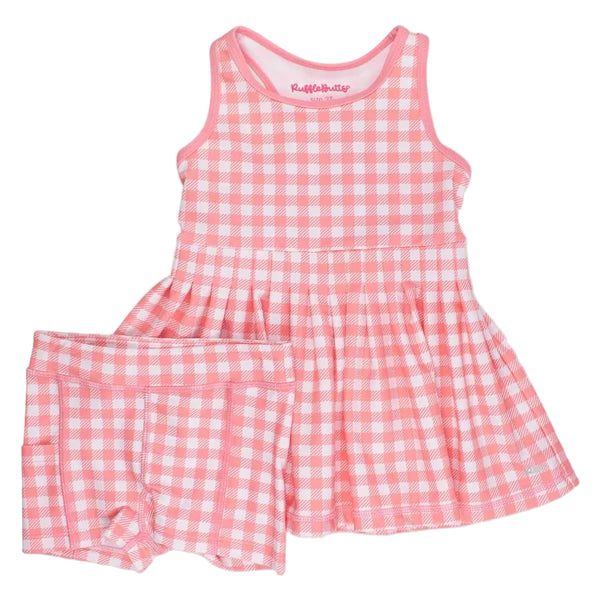 Active Dress & Bike Short Set- Bubblegum Pink Gingham