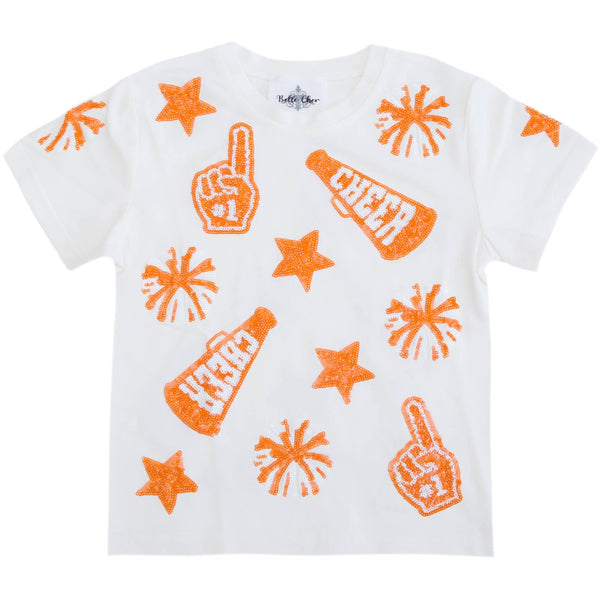Orange And White Cheer Shirt