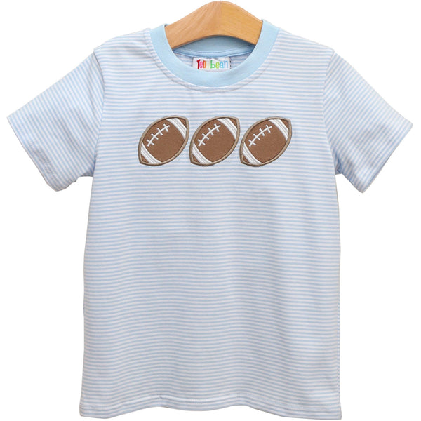 Football Trio Shirt- Light Blue Stripe