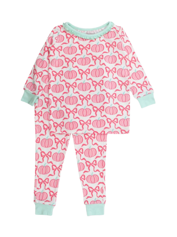Pink Fairytale Pumpkins Ruffle Pajama Set