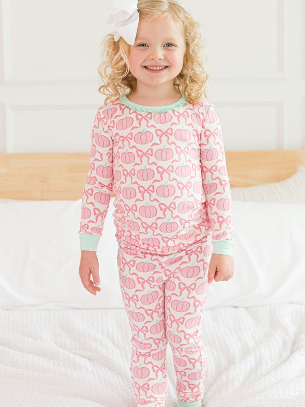 Pink Fairytale Pumpkins Ruffle Pajama Set