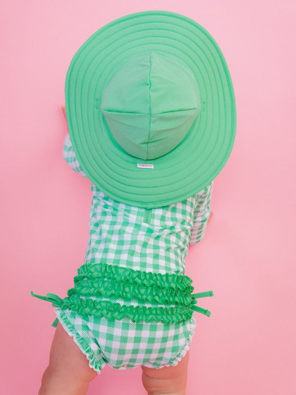 One Piece Rash Guard Swimsuit- Spring Bud Gingham