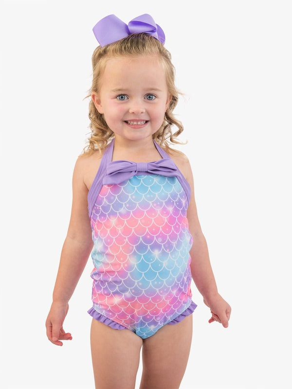 Halter One Piece Swimsuit- Shimmer Mermaid Tale