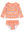 Coral Floral Skirted Flutter Rash Guard Bikini