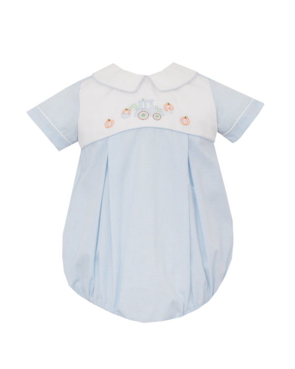 Pumpkin Bubble- Lt. Blue Gingham