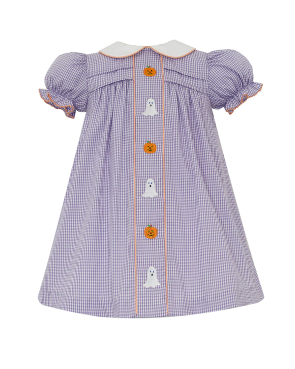 Halloween Float W/ Orange Trim- Purple gingham