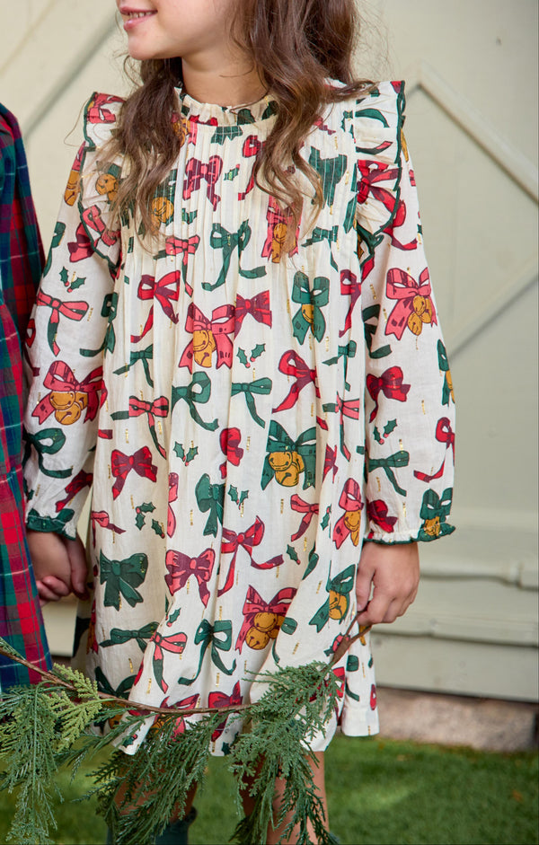 Jaipur Dress- Christmas Bows and Bells