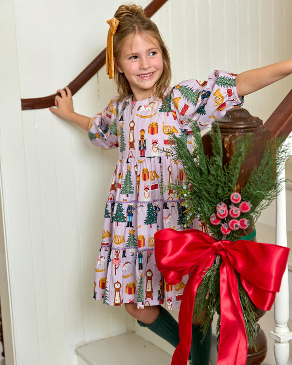 Peachy Dress- Lavender Nutcracker