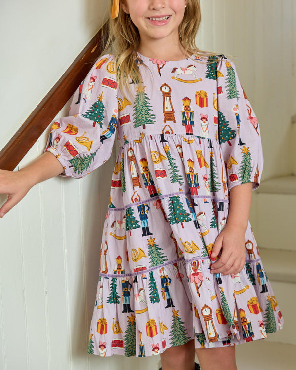 Peachy Dress- Lavender Nutcracker