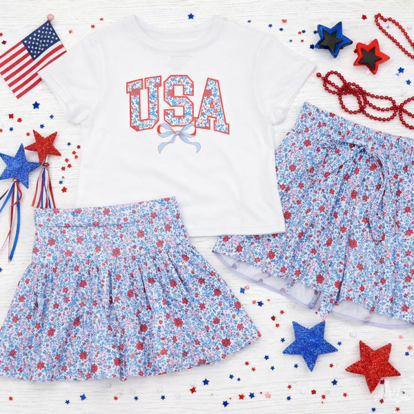 American Floral Butterfly Shorts