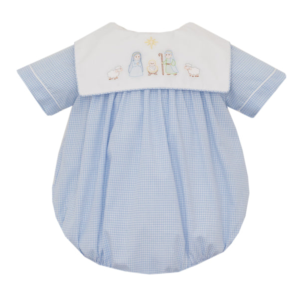 Nativity Bubble- Lt. Blue Gingham