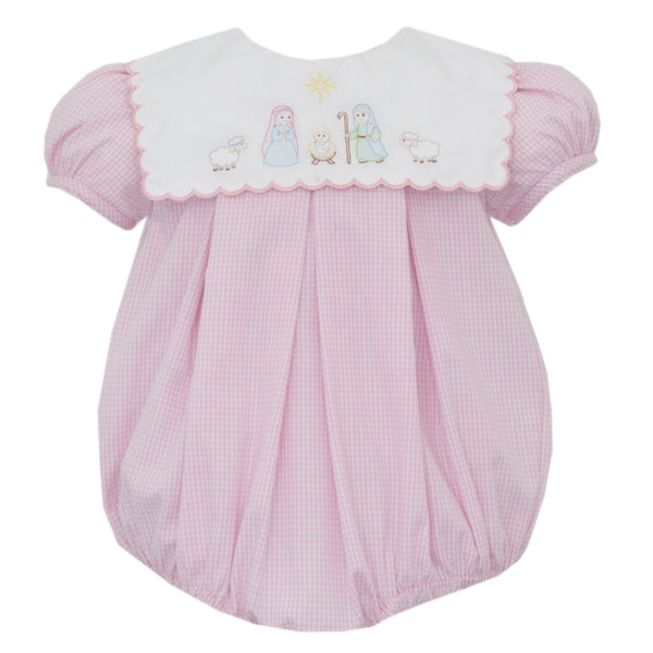 Nativity Bubble- Pink Gingham