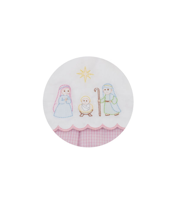 Nativity Bubble- Pink Gingham