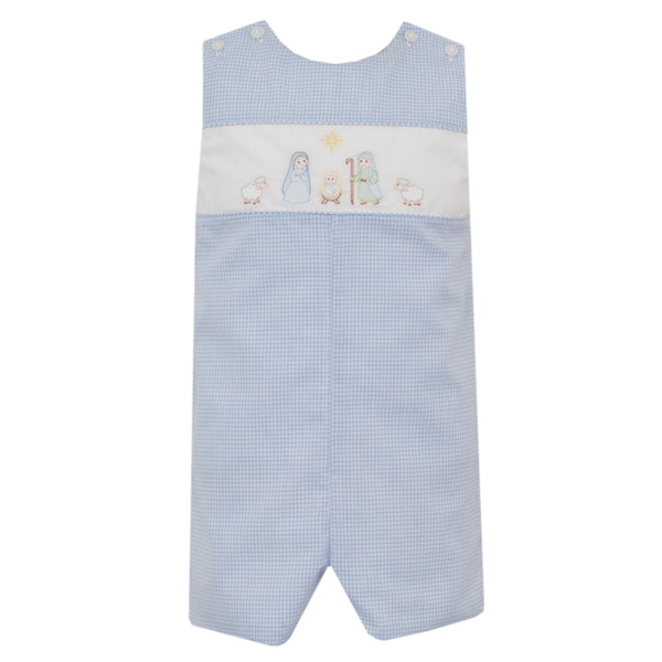 Nativity Jon Jon- Lt. Blue Gingham