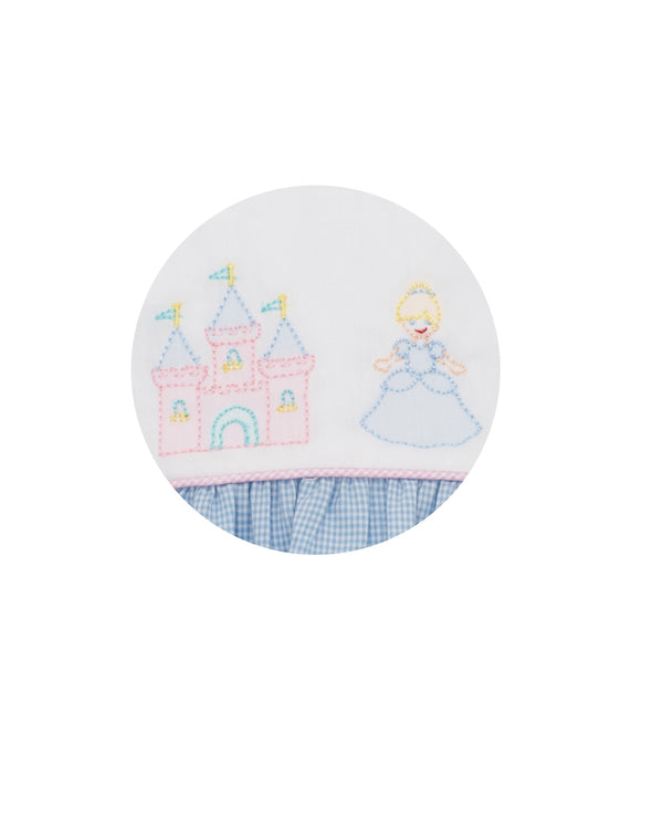 Princess Bubble W/ Straps- Lt. Blue Microcheck