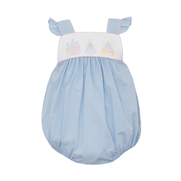 Princess Bubble W/ Straps- Lt. Blue Microcheck