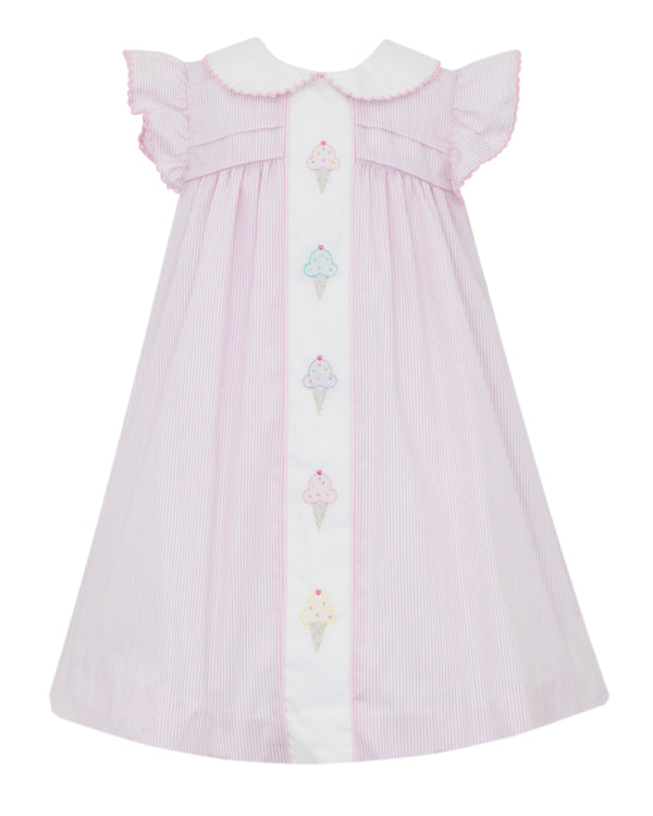 Ice Cream Ruffle Float Dress- Pink Stripe