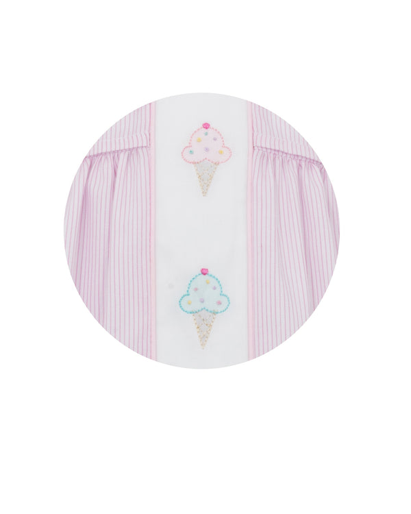 Ice Cream Ruffle Float Dress- Pink Stripe