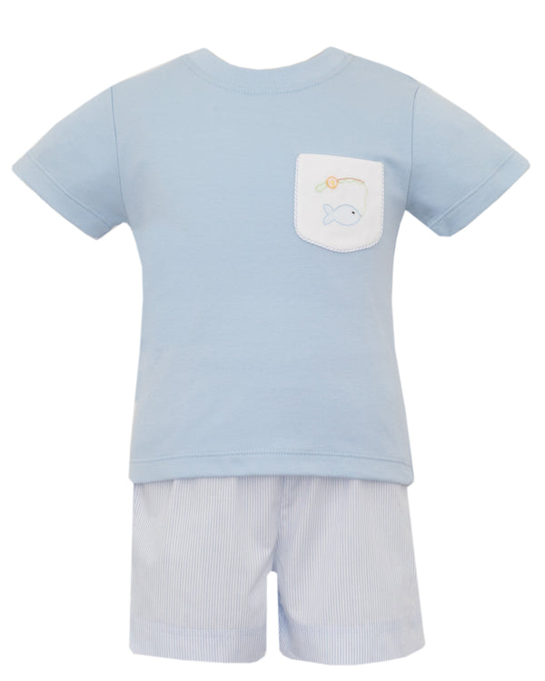Fish Short Set- Lt. Blue