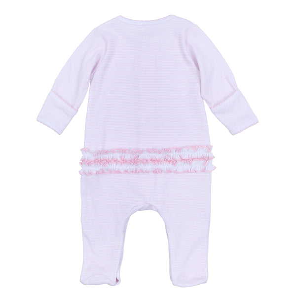 Touchdown Cutie Emb Ruffle Footie- Pink