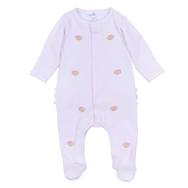 Touchdown Cutie Emb Ruffle Footie- Pink
