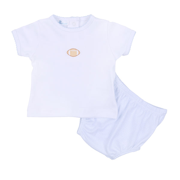 Touchdown Cutie Emb Diaper Conver Set- Light Blue