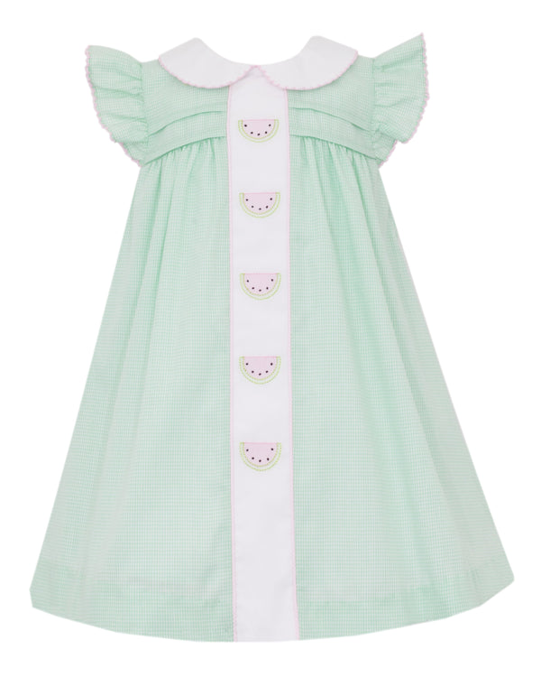Watermelon Ruffle Float Dress- Lt. Green Gingham