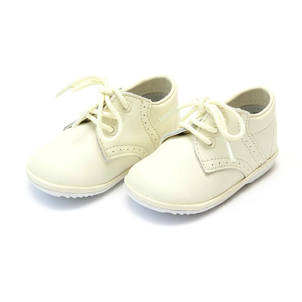 James Boy's Leather Lace Up Shoe- Ecru