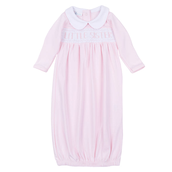 Little Sister Smocked Gathered Gown